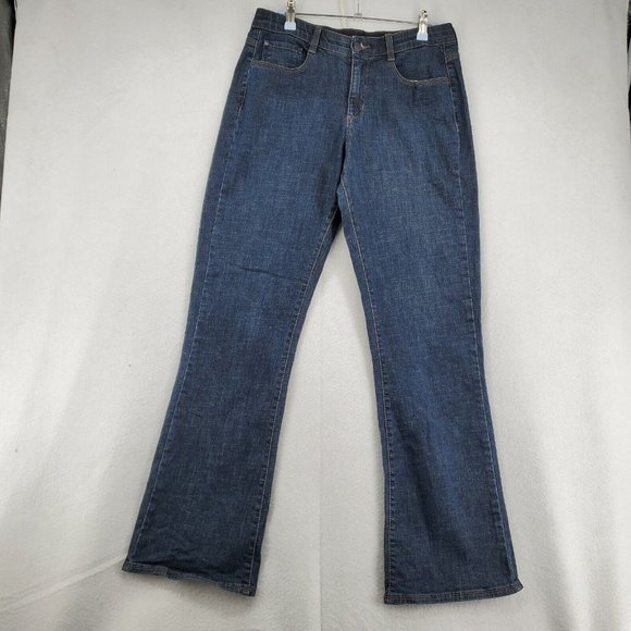 Lee Jeans Women's Sinfully Soft Cotton Blend Boot Cut Dark Wash Blue Size 30/32 - Picture 2 of 10